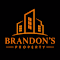 The image is a logo for Brandon's Property, featuring a stylized building.