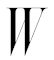A black and white image of a capital letter W.