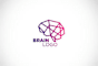 A pink brain logo with the words "BRAIN LOGO" below it.