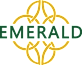 The image shows a logo with the word "EMERALD" in bold letters and a circular design with leaves around it.