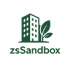 A logo with a building and a leaf and the text z3sandbox.