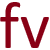 The image shows a red letter F on the left and a red letter V on the right.