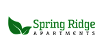 Spring Ridge Apartments logo with green leaves.