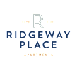 A logo for Ridgeway Place Apartments with a green background.