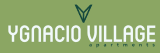 the logo apartments with a green background