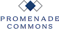 The image displays the word "PROMENADE" in large blue letters with a diamond-shaped logo above it.