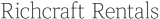 The image shows the text "Ritchraft Rentals" in a large, bold font.