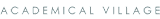The image shows the text 'ACADEMIC VILLAGE' in a stylized font.