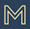 A logo with the letter M in gold color.