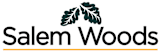 A logo with the words Salem Woods and a graphic of two leaves.