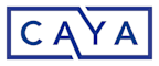 The image shows a blue and white logo with the letters "CAYA".