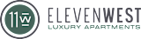 The image is a logo for Elevenwest Luxury Apartments.