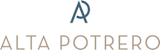 A logo with a blue letter A and the words "ALTA POTRERO" below it.