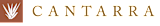 A logo with a plant and the word Cantarra.