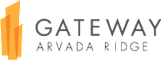 A logo with the text "Gateway Arvada Ridge" in white on a green background.