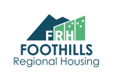 a green logo with the words foothills regional housing