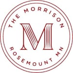 a red and white logo for the morrison rosemount man