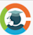 A graphic of a graduation cap with a hand pointing to it.