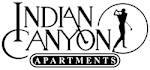 the logo canyon apartments with a man on a bike