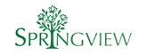 A green tree is depicted to the left of the text "Springview" in a stylized font.