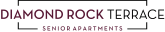 a green background with the words diamond rock terrace and the name of the font