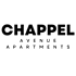 A green sign with the words "Chappel Avenue Apartments" in black.