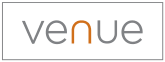 a green background with the word venus written in grey and an orange line in the middle
