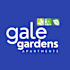 A logo for a company named Gale Gardens Apartments.