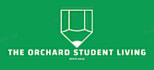 a green sign that says the orchard student living