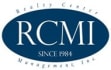 a blue logo with white letters on a white background
