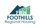 a green logo with the words foothills regional housing