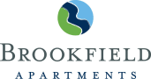the logo apartments is shown in a logo with blue and green