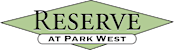 A sign that says Reserve at Park West.