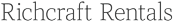 The image shows the text "Ritchraft Rentals" in a large, bold font.