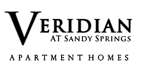 The image is a logo for Veridian at Sandy Springs Apartment Homes.