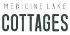 a green background with the words medicine lake cottage written on it