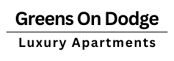 A logo for Greens On Dodge Luxury Apartments.