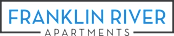 The image is a logo for Franklin River Apartments.