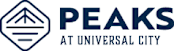 The image is a logo for Peaks at Universal City.