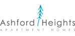 The image is a logo for Ashford Heights Apartment Homes.