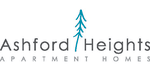 the logo for ashford heights apartments with a tree