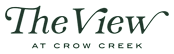 The image displays the title 'The View' in a stylized font, followed by the subtitle 'at Crow Creek' in a smaller font size.