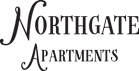 a logo with the words northern apartments on a green background