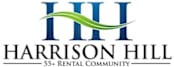 The image is a logo for Harrison Hill 55+ Rental Community.