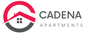 the logo apartments with a red circle and a house