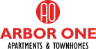 the logo for arbor one apartments and townhomes