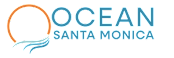 The image features the text "OCEAN SANTA MONICA" with a graphic of a stylized wave.