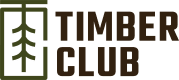 A brown and black logo for a Timber Club.