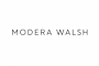 A white background with the words "Modera Walsh" written in black.