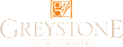 The image is a logo for Greystone at Widewaters.
